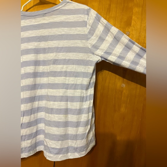 Pure Cotton M&S collection lavender striped tshirt size 14 uk with pocket - Picture 3 of 4